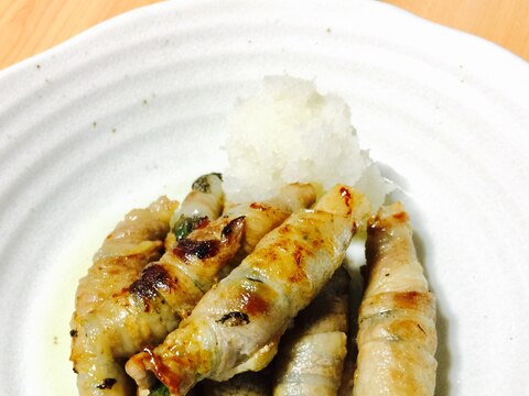 豚バラの梅しそ巻き